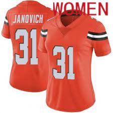 Women Cleveland Browns 31 Andy Janovich Nike Oragne Player Game NFL Jersey